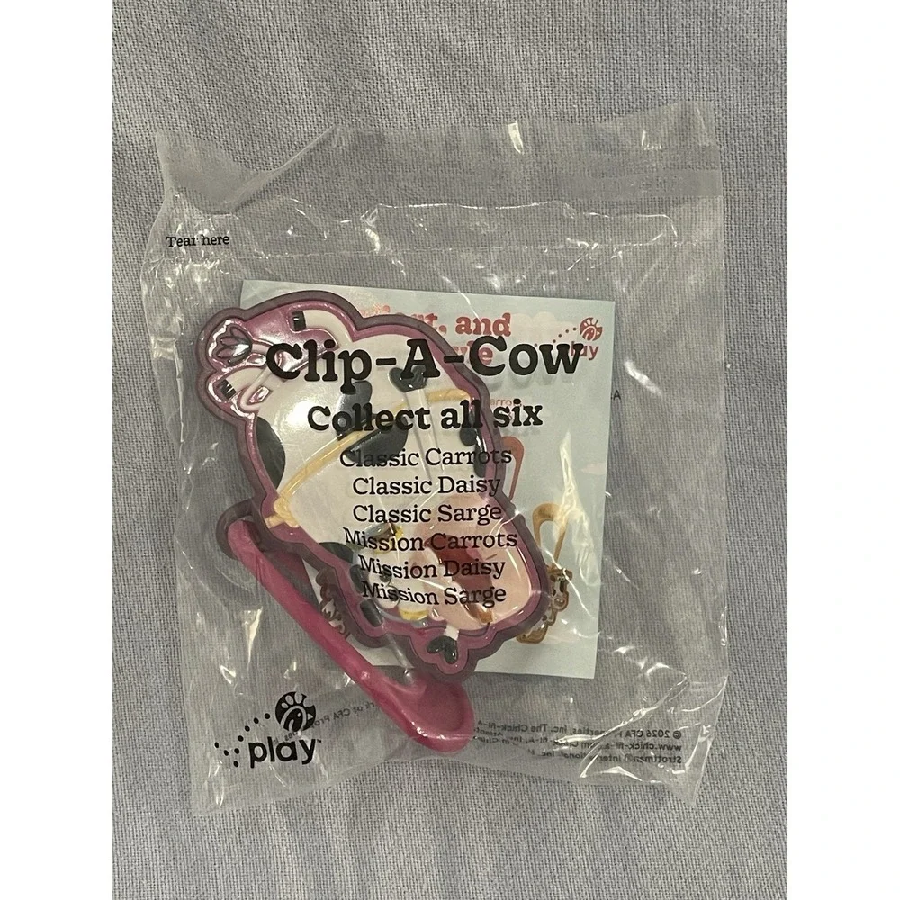 NEW Sealed Chick-fil-A Kids Meal Toy - Clip-A-Cow - Purple Sarge